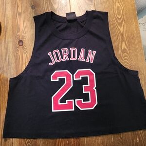 Jordan Black Crop Top with Red 23